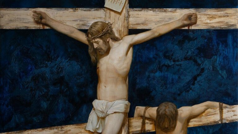 Detalle de Cristo en la XII estación del Vía Crucis